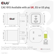 Club3D Charger - 2x USB-C, 1x USB-A, PD 65W, GaN, Retail — Buy in Cyprus with Fast Delivery
