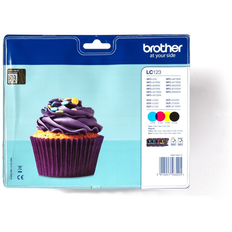 Buy Brother Ink Value Pack - LC-123 - (BK C M Y) in Cyprus, Nicosia, Limassol, Larnaka, Pafos