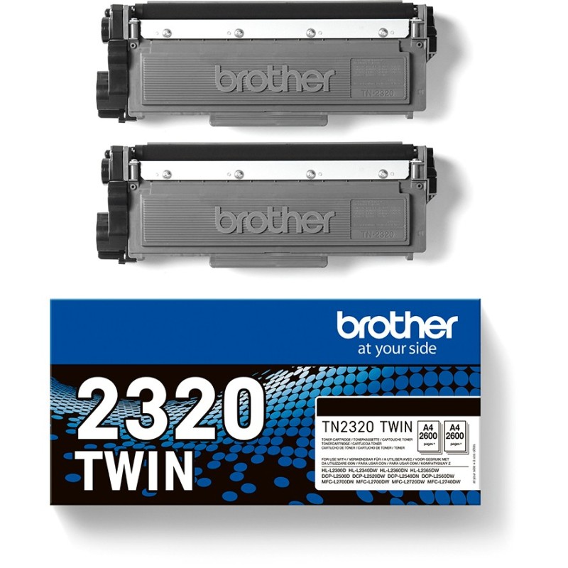 Buy Brother Toner - TN-2320TWIN - Black, 2-pack, up to 2,600 pages per ISO IEC 1... in Cyprus, Nicosia, Limassol, Larnaka, Pafos