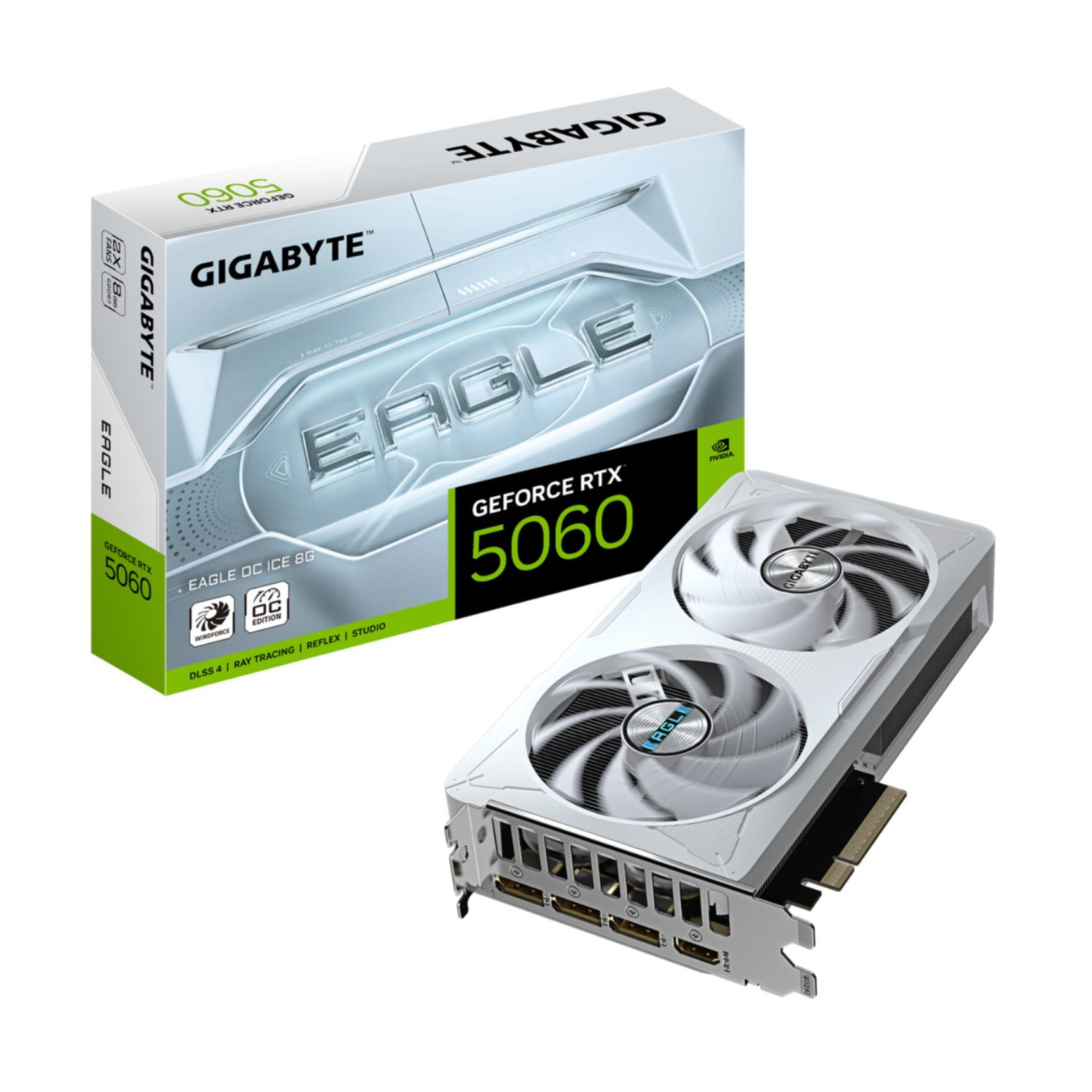 GIGABYTE GeForce RTX 5060 EAGLE OC ICE - 8GB, 2550 MHz Boost, PCIe 5.0, HDMI 2.1b — Buy in Cyprus with Fast Delivery