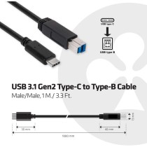 Club3D Cable USB 3.1 Type-C to USB Type-B 1.0m St St — Buy in Cyprus with Fast Delivery