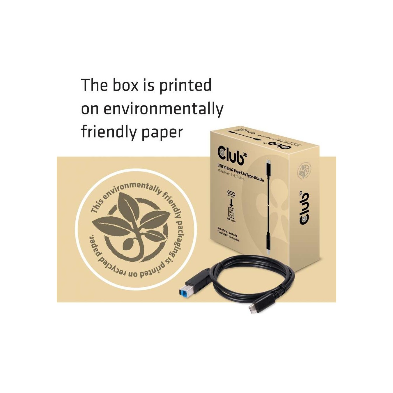 Club3D Cable USB 3.1 Type-C to USB Type-B 1.0m St St — Buy in Cyprus with Fast Delivery