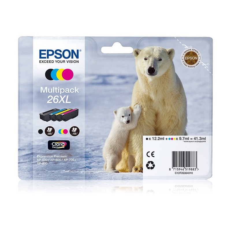Buy Epson Ink Cartridge - 26XL - Black and Tri-color high capacity 41.3ml 1-pack... in Cyprus, Nicosia, Limassol, Larnaka, Pafos