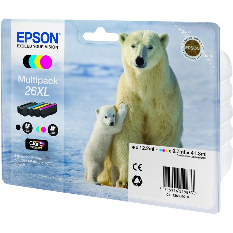 Buy Epson Ink Cartridge - 26XL - Black and Tri-color high capacity 41.3ml 1-pack... in Cyprus, Nicosia, Limassol, Larnaka, Pafos