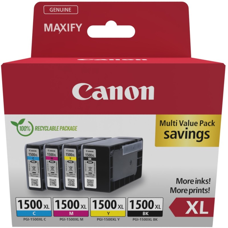 Buy Canon Ink PGI-1500XL - 9182B010 - 4-pack (BK C M Y) in Cyprus, Nicosia, Limassol, Larnaka, Pafos