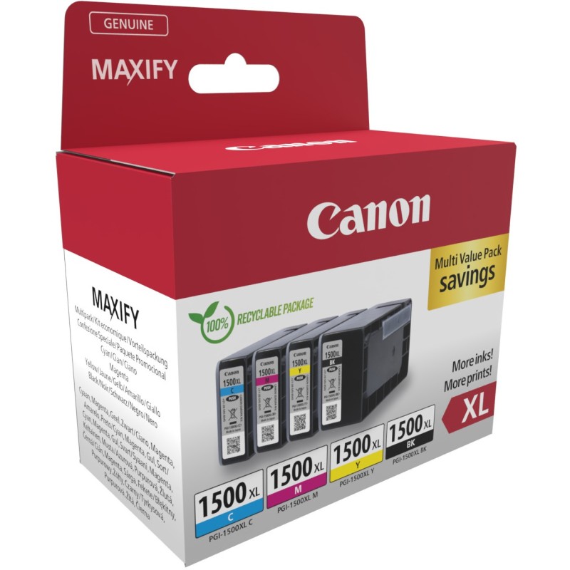 Buy Canon Ink PGI-1500XL - 9182B010 - 4-pack (BK C M Y) in Cyprus, Nicosia, Limassol, Larnaka, Pafos
