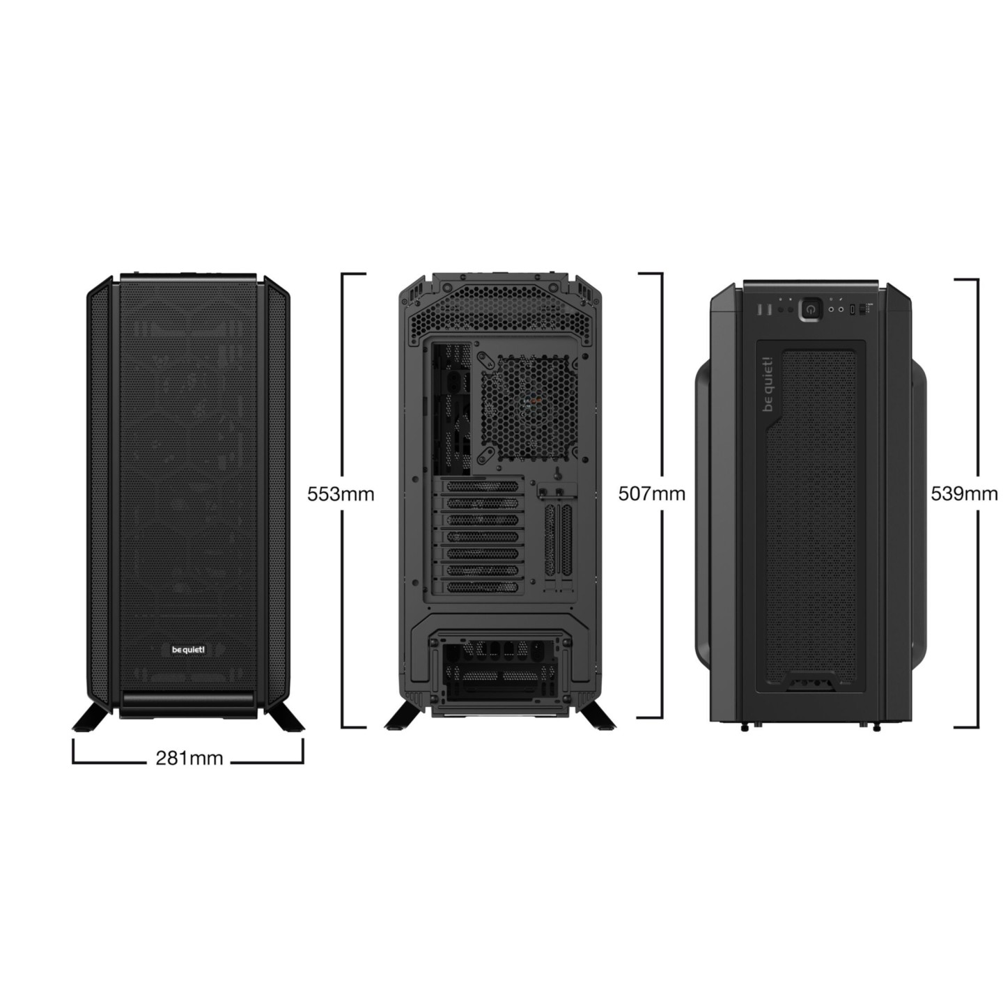 be quiet! Silent Base 802 Window Black - Mid Tower PC Case, Tempered Glass, E-ATX, USB-C - BGW38 (Boxed)
