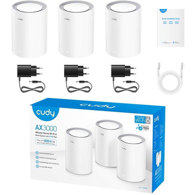 Buy Cudy Wi-Fi 6 Mesh 2.5G Solution 3-Pack - AX3000 - Wi-Fi 6 Mesh 2.5G Solution... in Cyprus, Nicosia, Limassol, Larnaka, Pafos
