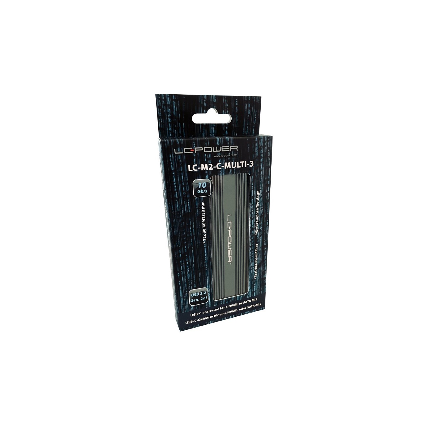 M.2 LC-Power USB3.2 M.2-SSD Enclosure - LC-M2-C-MULTI-3 - Enclosure (NVMe & SATA) — Buy in Cyprus with Fast Delivery