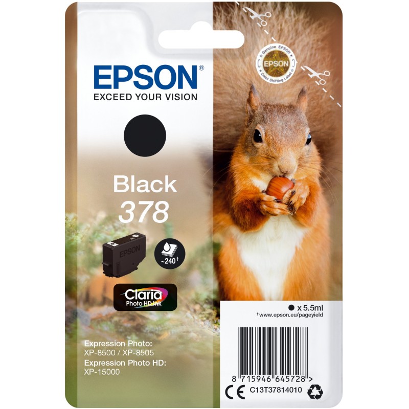 Buy Epson Ink 378 - C13T37814010 - Black, up to 240 pages in Cyprus, Nicosia, Limassol, Larnaka, Pafos