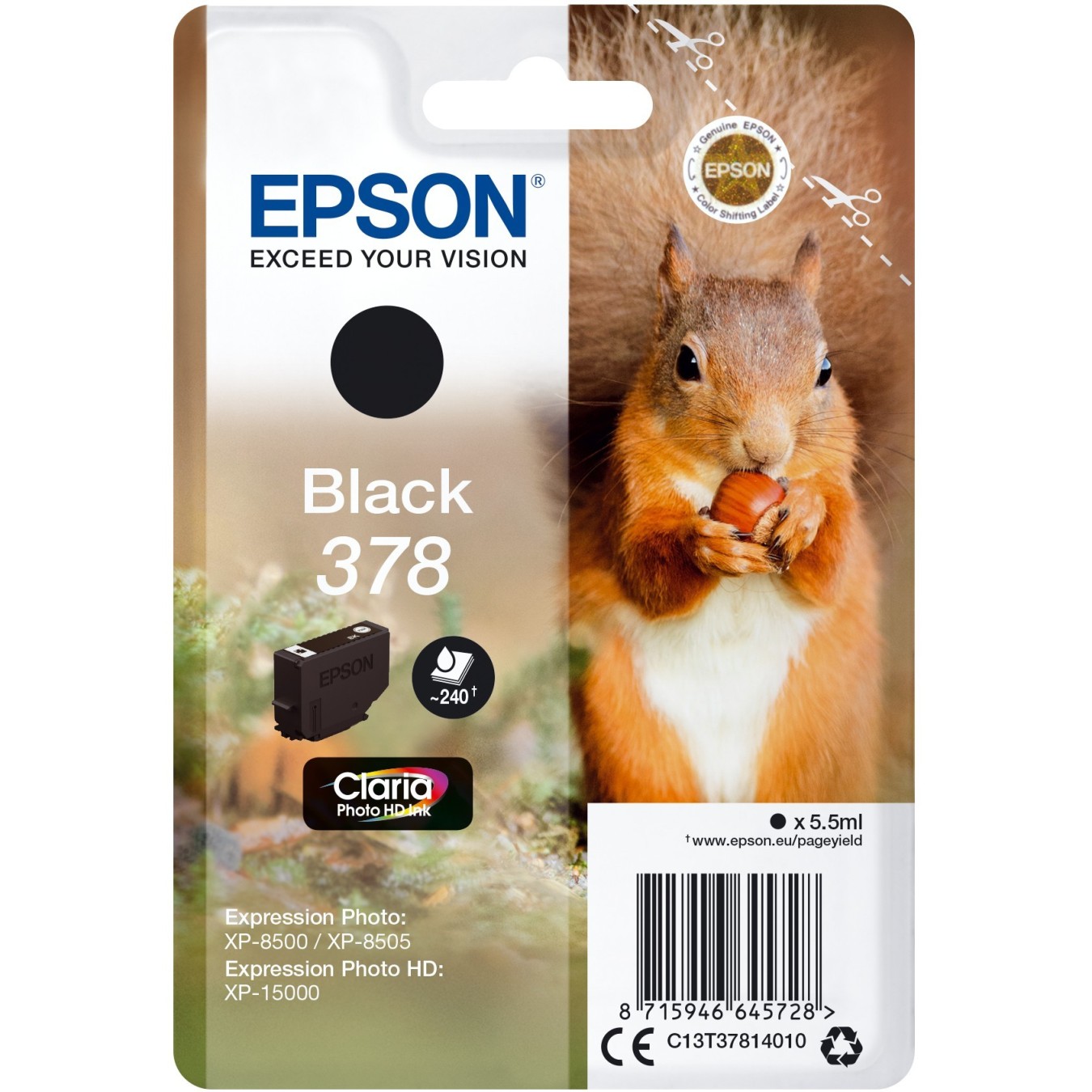 Epson Ink 378 - C13T37814010 - Black, up to 240 pages — Buy in Cyprus with Fast Delivery
