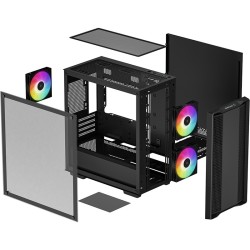DeepCool CC360 ARGB Micro-ATX Mini Tower PC Case - Black — Buy in Cyprus with Fast Delivery