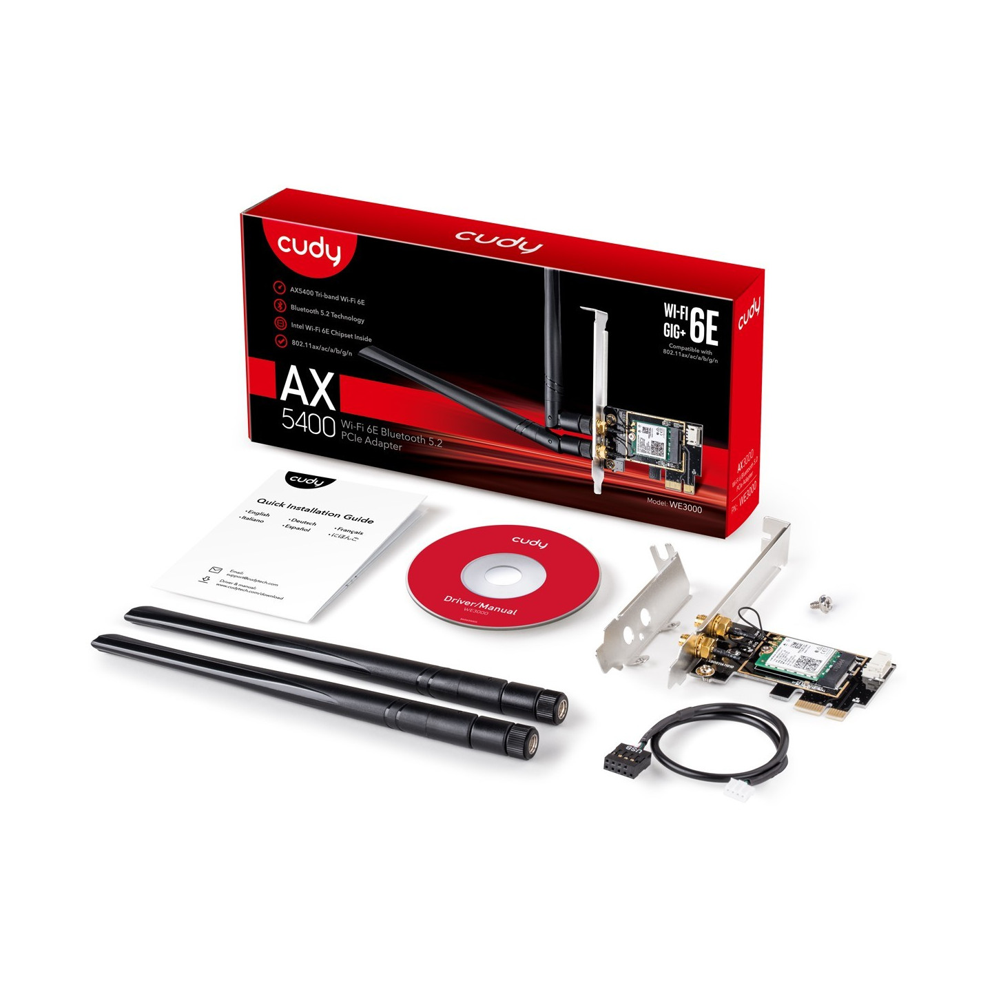 Cudy PCI Express Adapter - AX3000 - Wi-Fi 6 PCI Express Adapter — Buy in Cyprus with Fast Delivery
