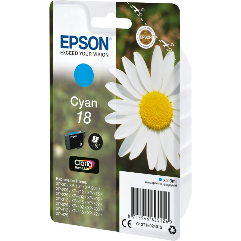 Buy Epson Cyan - T18024012 - New Packaging in Cyprus, Nicosia, Limassol, Larnaka, Pafos