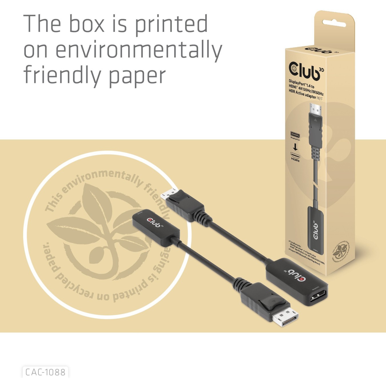 Club3D Adapter - DisplayPort 1.4 to HDMI HDR 8K60Hz active retail — Buy in Cyprus with Fast Delivery