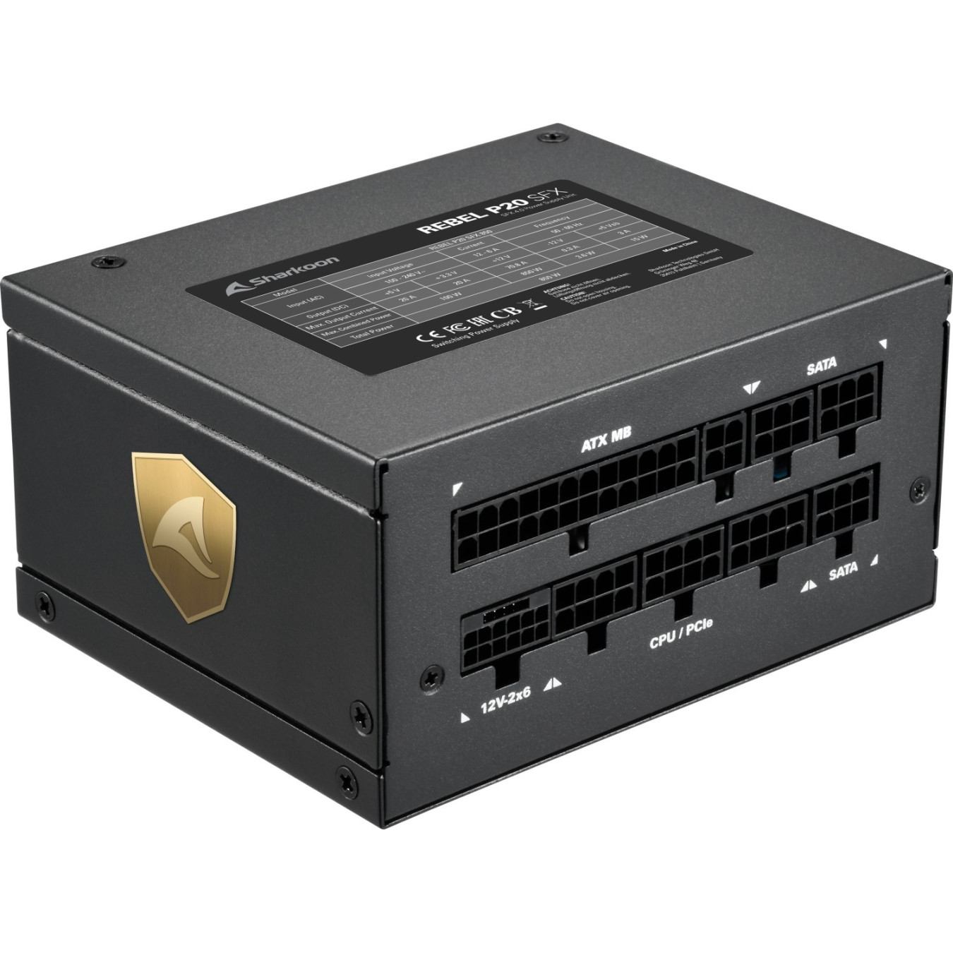 Sharkoon Rebel P20 SFX - 850W - Cybenetics Platinum, Fully-Modular, 92mm Fan — Buy in Cyprus with Fast Delivery