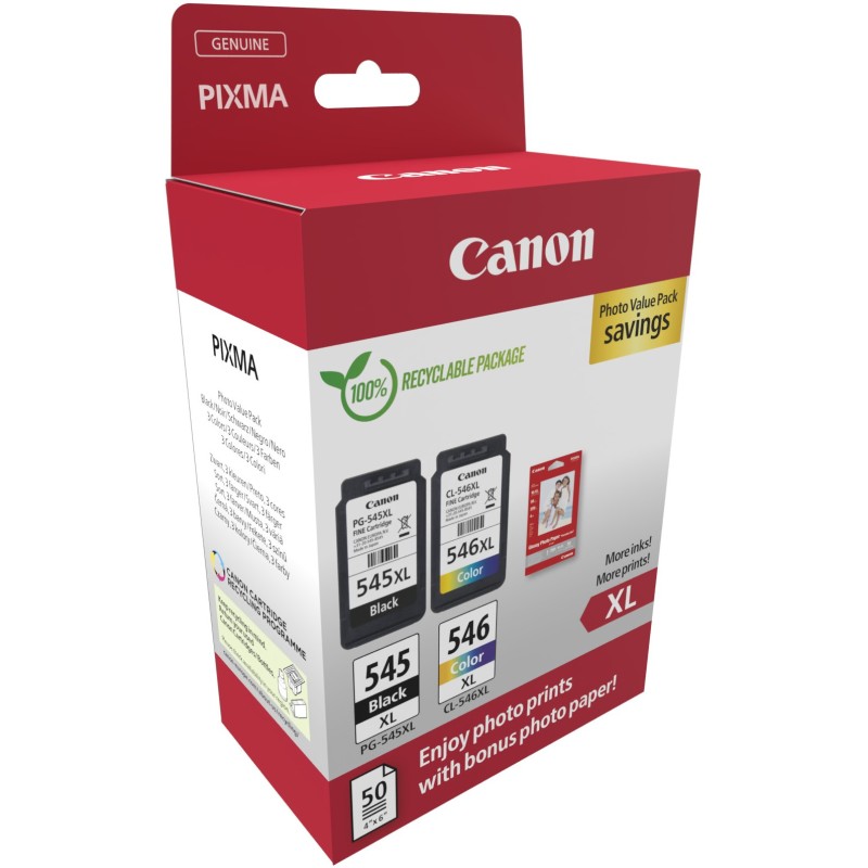Buy Canon Ink - 8286B011 - PG-545XL CL-546XL 2-pack multipack incl. photo paper in Cyprus, Nicosia, Limassol, Larnaka, Pafos