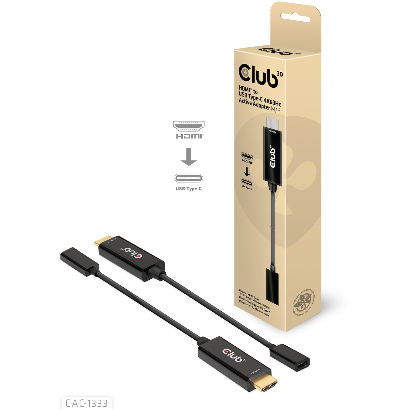 Club3D Adapter - HDMI 2.0 to USB-C 4K60Hz Active St Bu — Buy in Cyprus with Fast Delivery