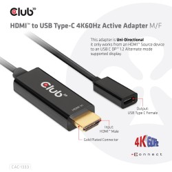 Buy Club3D Adapter - HDMI 2.0 to USB-C 4K60Hz Active St Bu in Cyprus, Nicosia, Limassol, Larnaka, Pafos