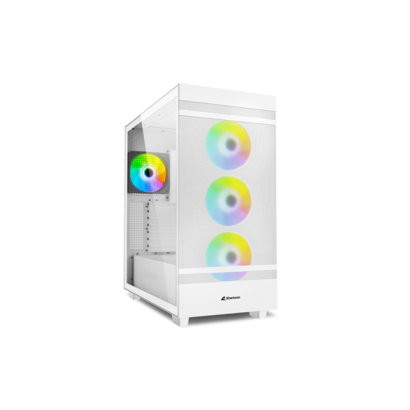 Sharkoon Rebel C50 RGB - Full Tower PC Case - White, Tempered Glass, ARGB Fans, Front USB-C — Buy in Cyprus with Fast Delivery