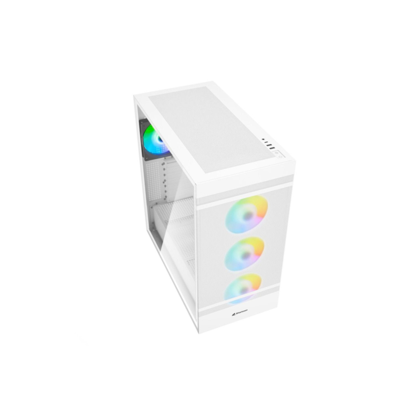 Sharkoon Rebel C50 RGB - Full Tower PC Case - White, Tempered Glass, ARGB Fans, Front USB-C — Buy in Cyprus with Fast Delivery