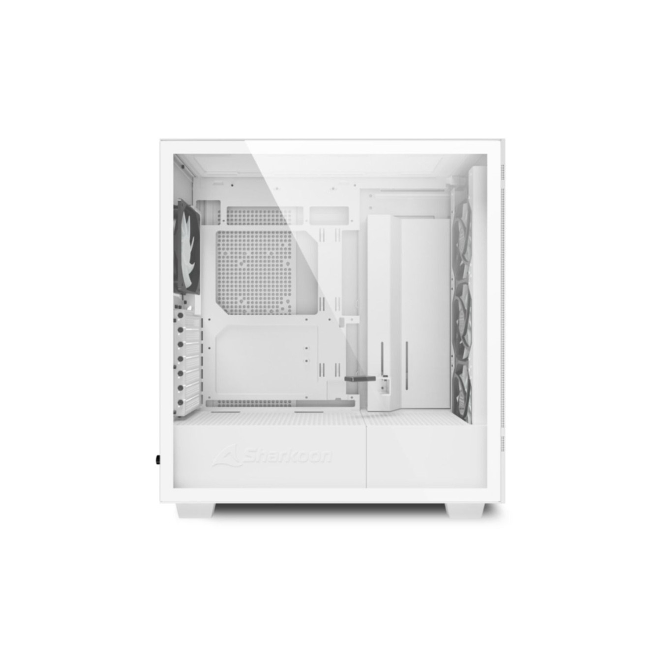 Sharkoon Rebel C50 RGB - Full Tower PC Case - White, Tempered Glass, ARGB Fans, Front USB-C — Buy in Cyprus with Fast Delivery