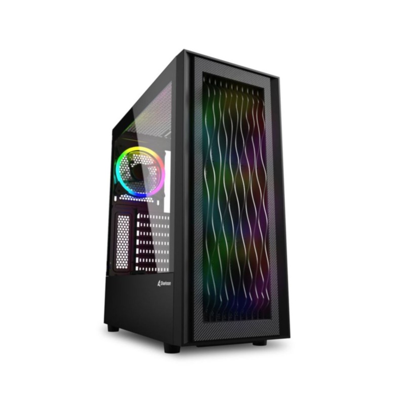 Buy Sharkoon RGB Wave - Mid-Tower PC Case - Tempered Glass, 4x RGB Fans, USB-C Gen2 in Cyprus, Nicosia, Limassol, Larnaka, Pafos