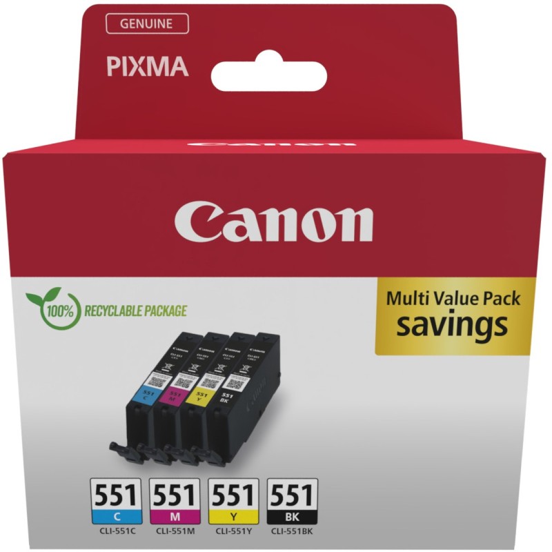 Buy Canon Ink CLI-551 - 6509B015 - 4-pack (BKMCY) in Cyprus, Nicosia, Limassol, Larnaka, Pafos
