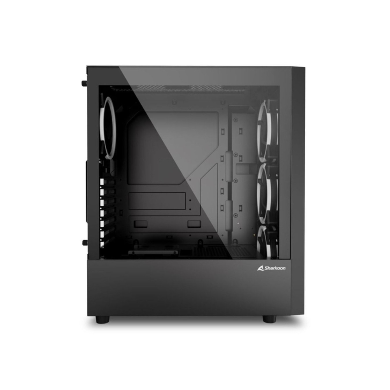 Sharkoon RGB Wave - Mid-Tower PC Case - Tempered Glass, 4x RGB Fans, USB-C Gen2 — Buy in Cyprus with Fast Delivery
