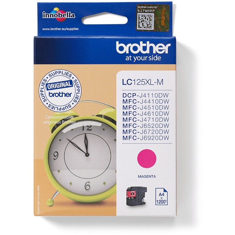 Buy Brother Ink - LC-125XLM - Magenta up to 1,200 pages per ISO IEC 24711 in Cyprus, Nicosia, Limassol, Larnaka, Pafos