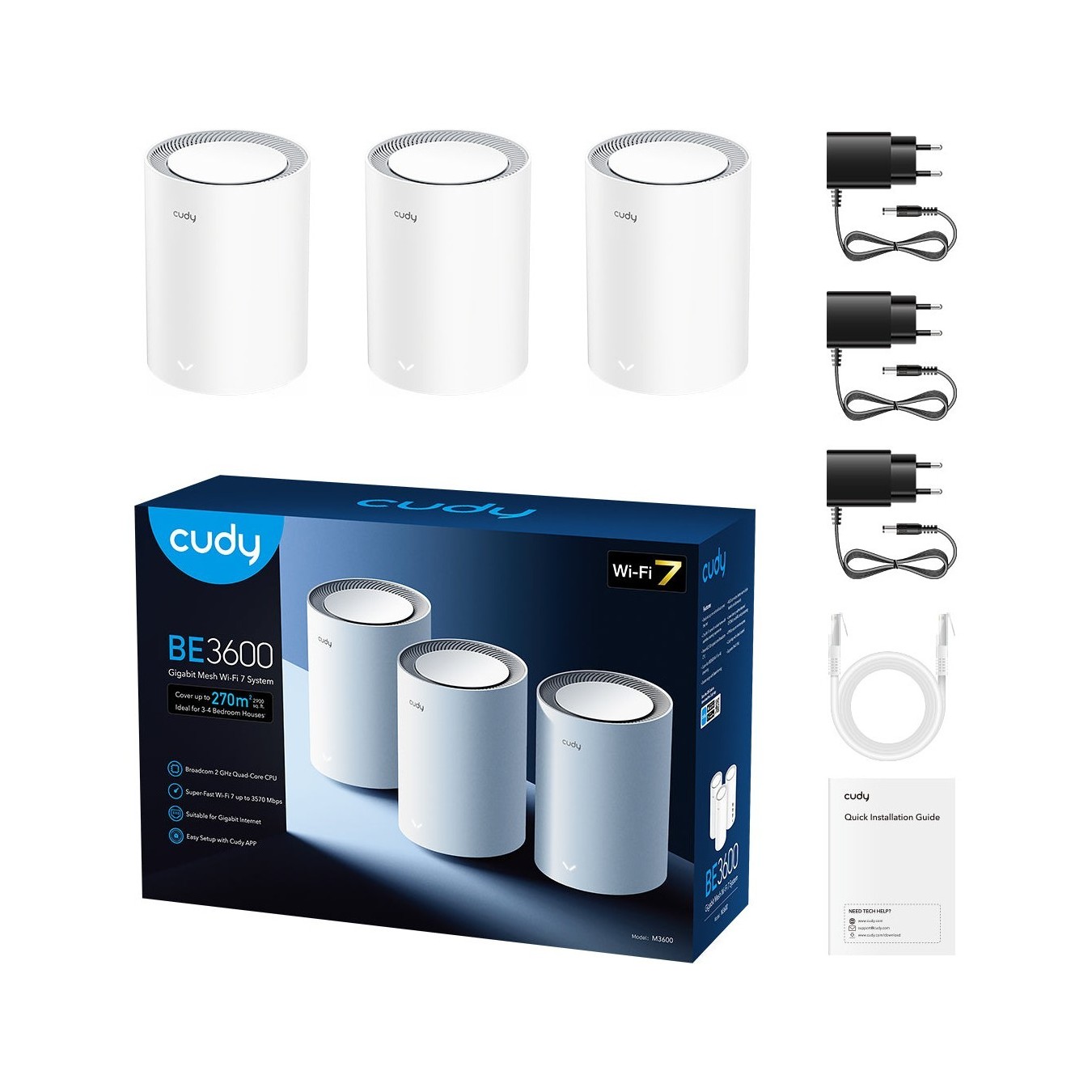 Cudy M3600 BE3600 Wi-Fi 7 Mesh System – 3.6Gbps Dual-Band | Armenius Store