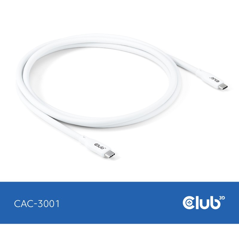 Buy Club3D Lifestyle USB-C Cable - PD 240W.20Gbps 2m White in Cyprus, Nicosia, Limassol, Larnaka, Pafos