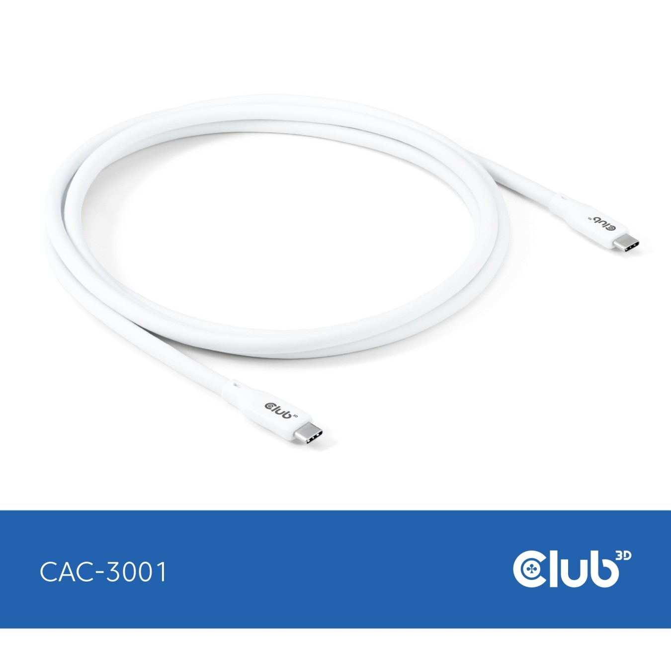 Club3D Lifestyle USB-C Cable - PD 240W.20Gbps 2m White — Buy in Cyprus with Fast Delivery