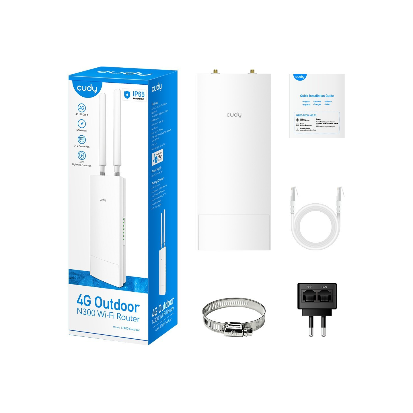 Cudy Outdoor 4G LTE Cat 4 N300 Wi-Fi Router - Outdoor, 4G LTE Cat 4, N300 — Buy in Cyprus with Fast Delivery