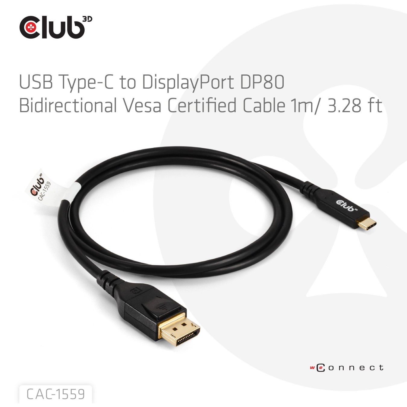 Club3D Cable USB Type C - to DP 2.1 1m 10K60Hz St St — Buy in Cyprus with Fast Delivery