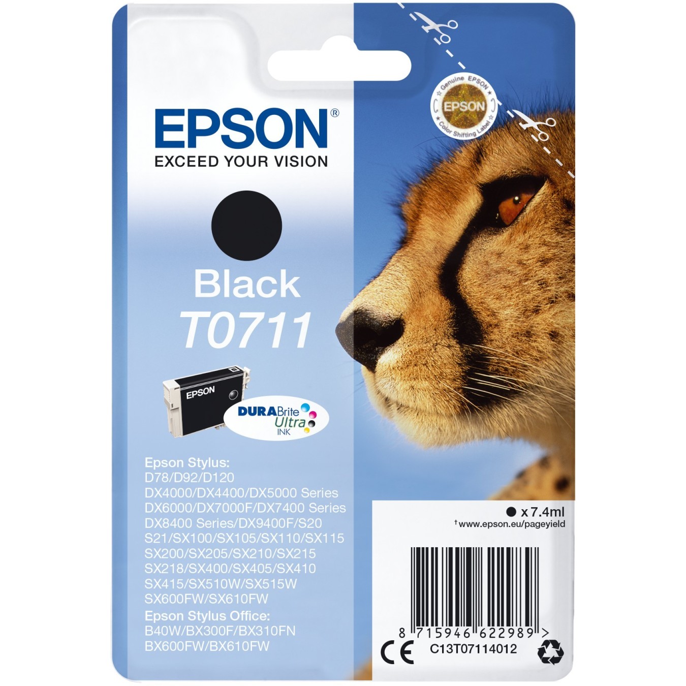 Epson Ink Cartridge - T071140 - Black NEW PACKAGING — Buy in Cyprus with Fast Delivery