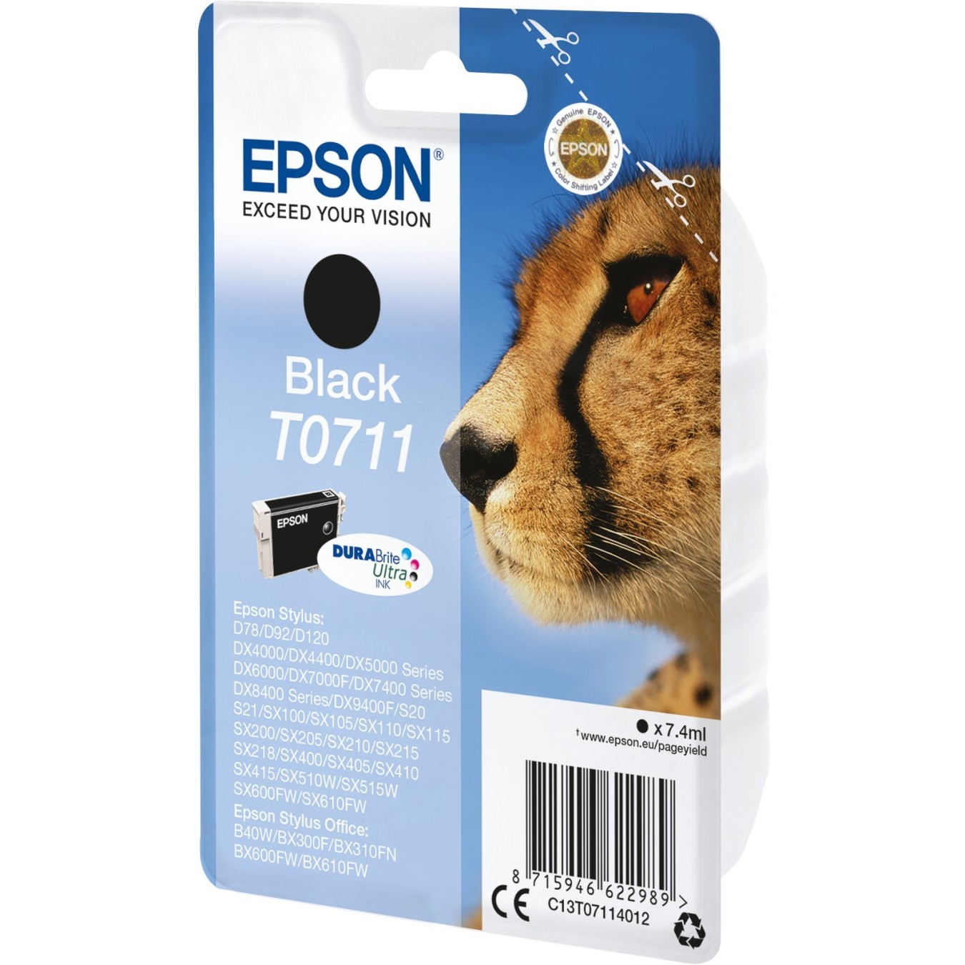 Epson Ink Cartridge - T071140 - Black NEW PACKAGING — Buy in Cyprus with Fast Delivery