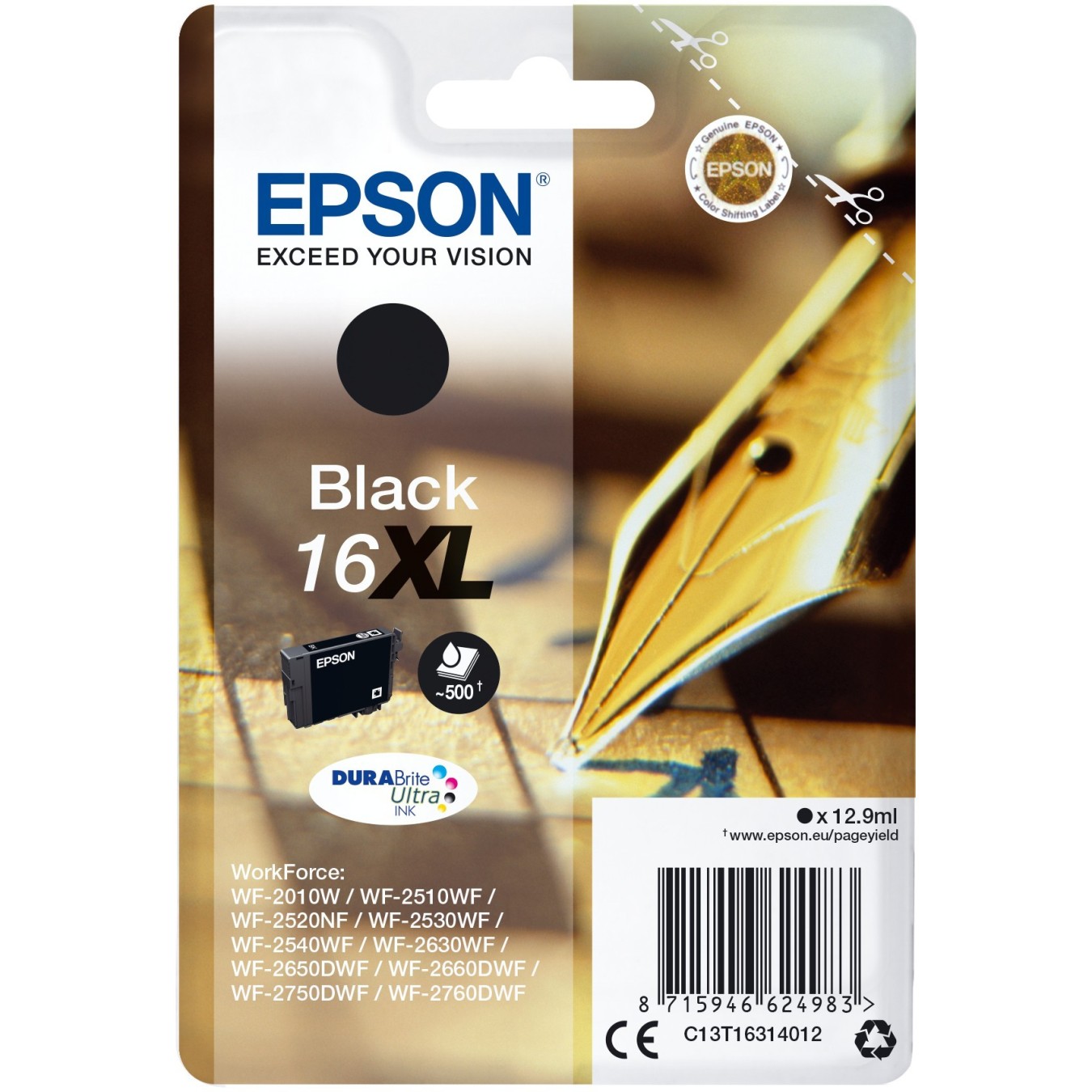 Epson Ink 16XL - C13T16314012 - Black up to 500 pages — Buy in Cyprus with Fast Delivery