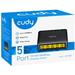 Cudy Switch Gigabit Ethernet 5-Ports Desktop GS105D with UK Plug — Buy in Cyprus with Fast Delivery