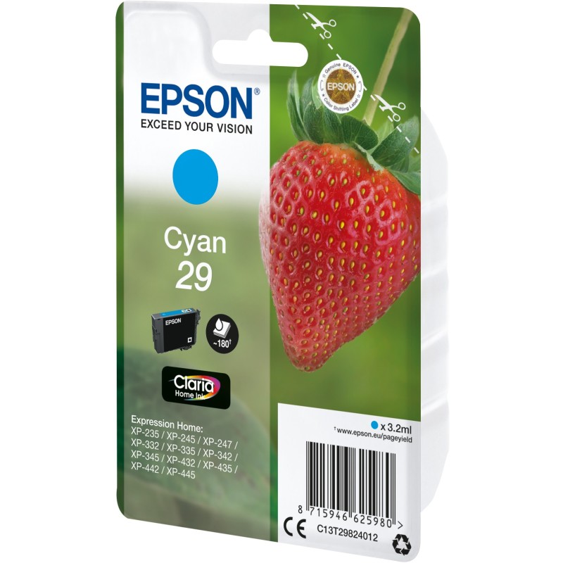 Buy Epson Ink 29 - C13T29824012 - Cyan up to 180 pages in Cyprus, Nicosia, Limassol, Larnaka, Pafos