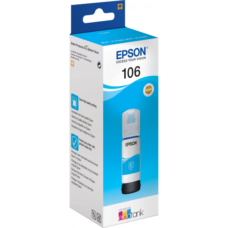 Buy Epson Ink 1LB EcoTank Cyan ink bottle - 106 - EcoTank Cyan ink bottle in Cyprus, Nicosia, Limassol, Larnaka, Pafos