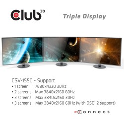 Buy Club3D MST-Hub USB 3.2 Type-C to 3x DisplayPort 1.4 St Bu retail - MST Hub in Cyprus, Nicosia, Limassol, Larnaka, Pafos