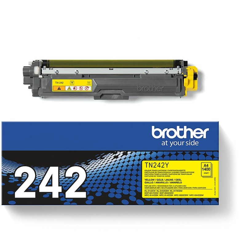 Buy Brother Toner - TN-242Y - Yellow, up to 1,400 pages per ISO/IEC 19798 in Cyprus, Nicosia, Limassol, Larnaka, Pafos