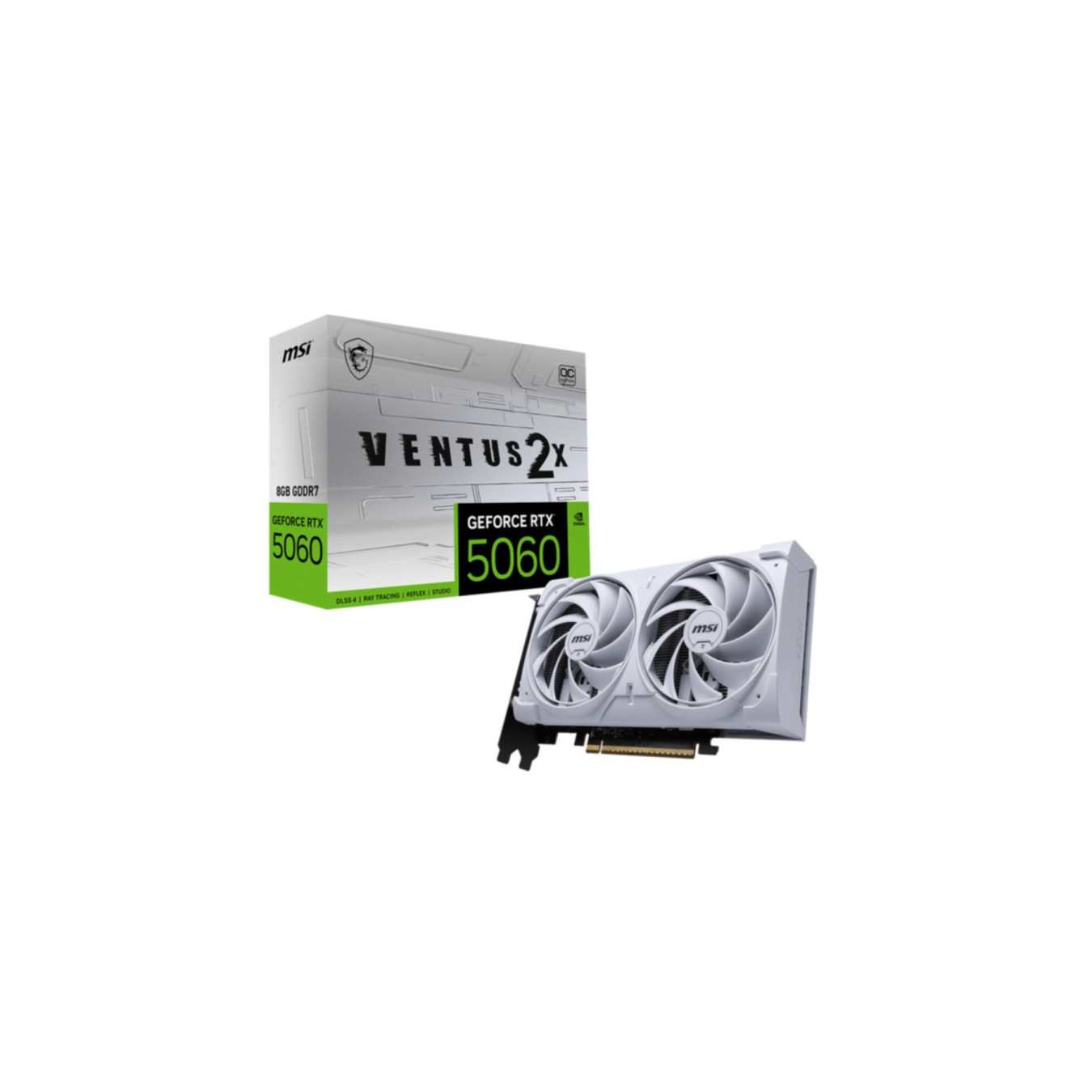 MSI Ventus 2X OC WHITE - GeForce RTX 5060 - 8GB GDDR7, 2527 MHz Boost, PCIe 5.0 — Buy in Cyprus with Fast Delivery