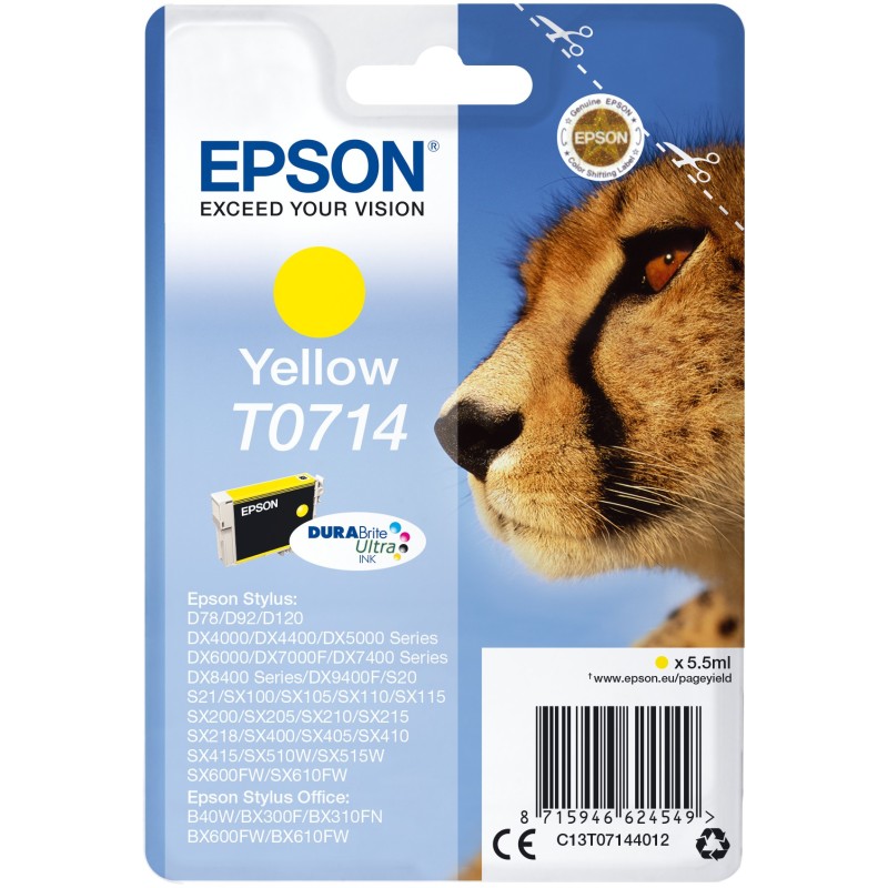 Buy Epson - T071440 - Yellow New Packaging in Cyprus, Nicosia, Limassol, Larnaka, Pafos