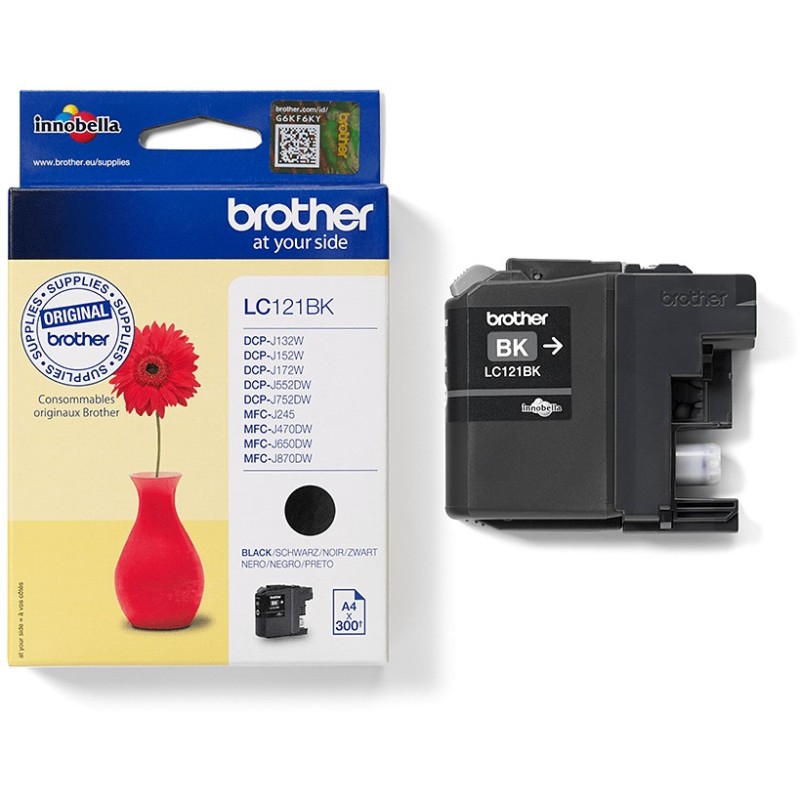 Buy Brother Ink - LC-121BK - Black up to 300 pages per ISO IEC 24711 in Cyprus, Nicosia, Limassol, Larnaka, Pafos