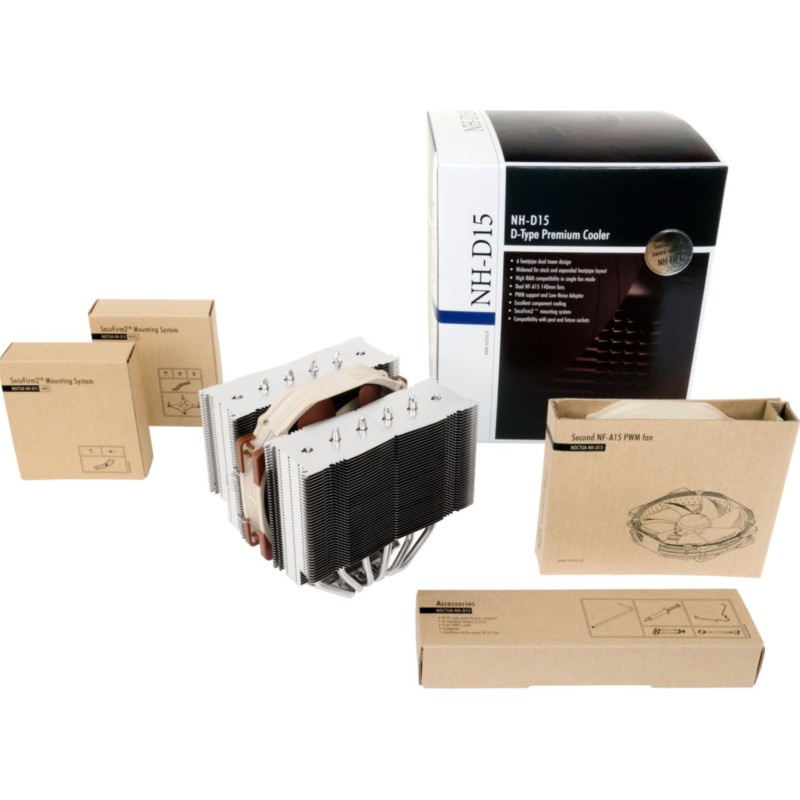 Noctua NH-D15 Dual-Tower CPU Cooler 2x140mm PWM Beige/Brown 165mm (Boxed) — Buy in Cyprus with Fast Delivery