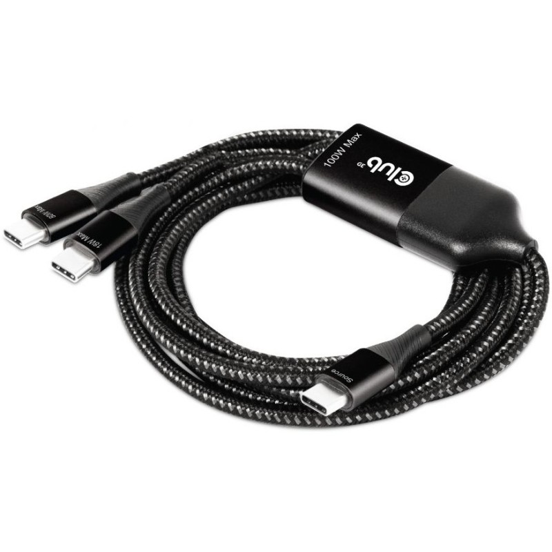 Buy Club3D Charging Cable - USB Type-C to 2x Type-C 1.83m 100W St St in Cyprus, Nicosia, Limassol, Larnaka, Pafos