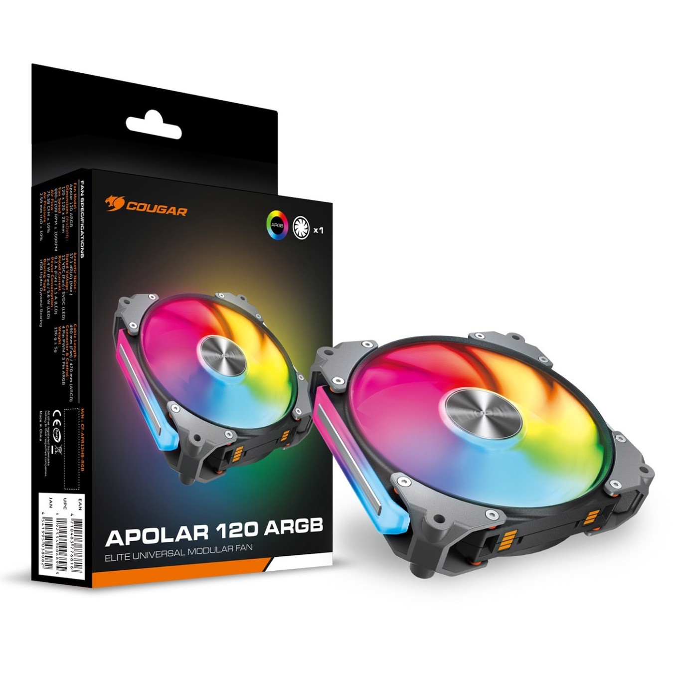 COUGAR Case Fan - Apolar 120 ARGB - Black — Buy in Cyprus with Fast Delivery
