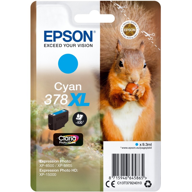 Buy Epson Ink 378XL - C13T37924010 - Cyan up to 830 pages in Cyprus, Nicosia, Limassol, Larnaka, Pafos